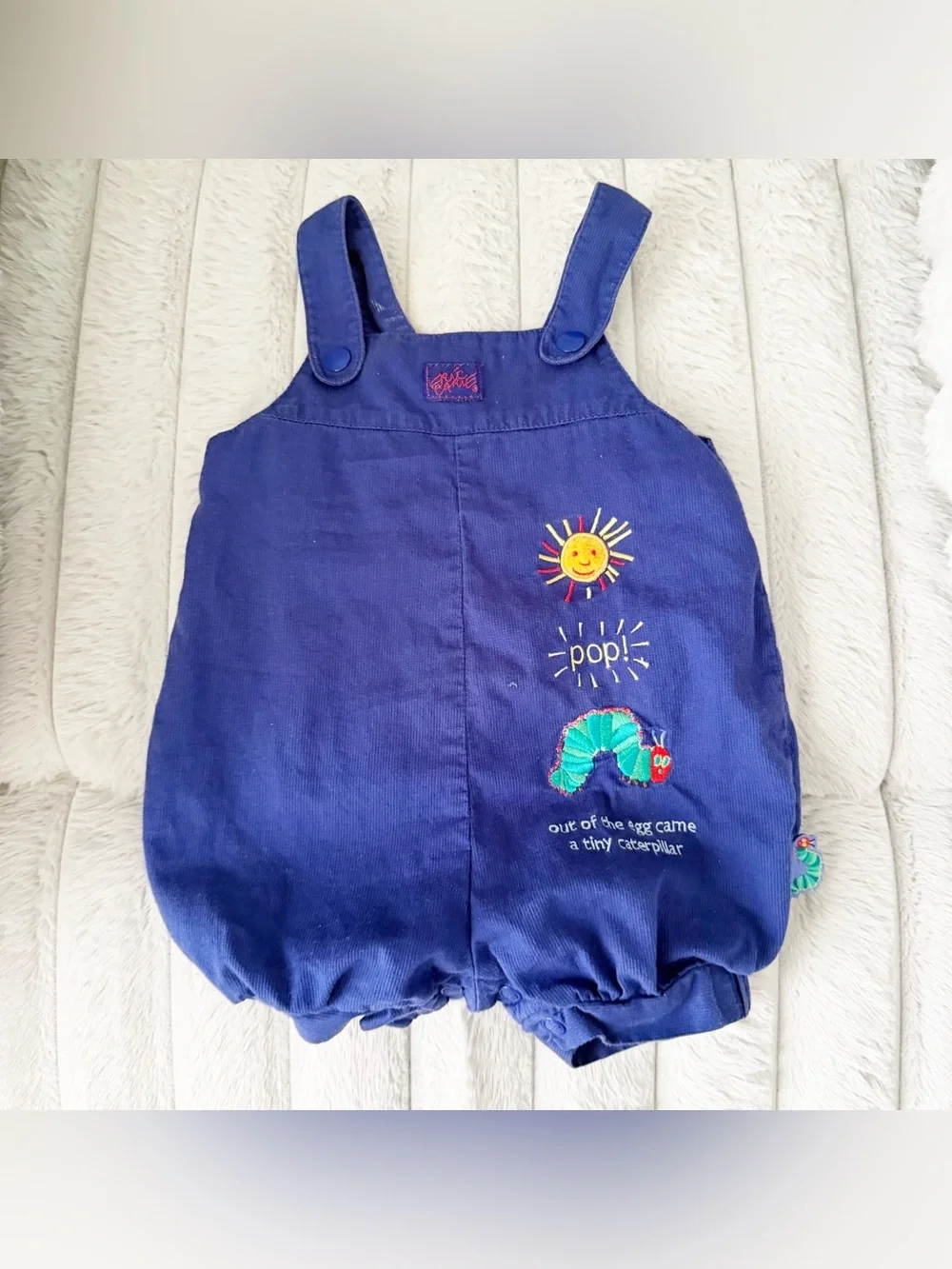 Vintage Carter baby x Eric Clarke hungry caterpillar overalls